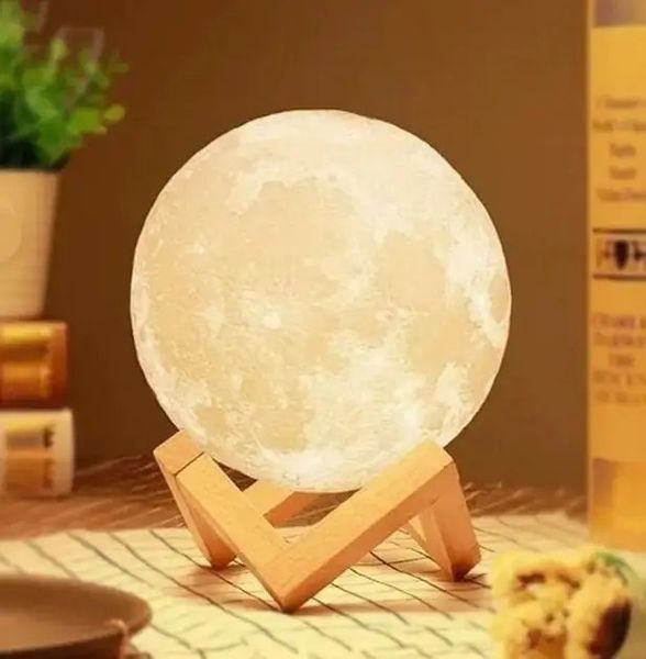 Ночник-луна с увлажнителем воздуха 3D Moon Lamp на подставке, настольный 0870 фото