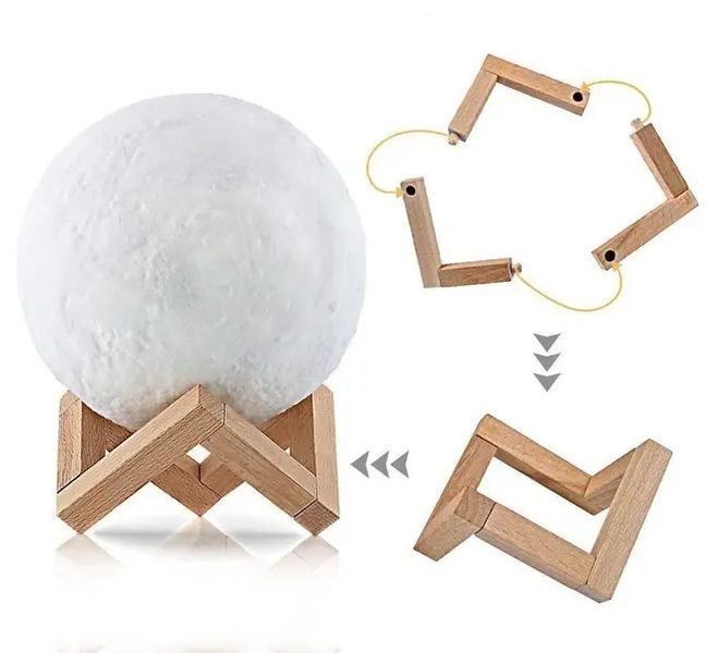 Ночник-луна с увлажнителем воздуха 3D Moon Lamp на подставке, настольный 0870 фото