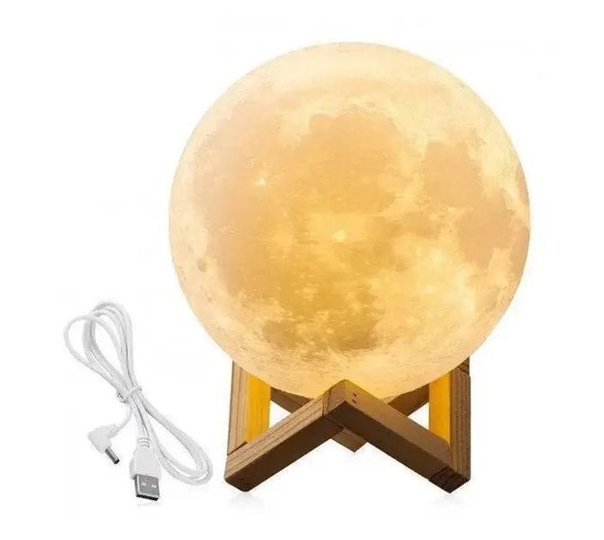 Ночник-луна с увлажнителем воздуха 3D Moon Lamp на подставке, настольный 0870 фото