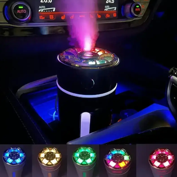 Автомобільний зволожувач повітря + аромадифузор з RGB підсвіткою 0605 фото