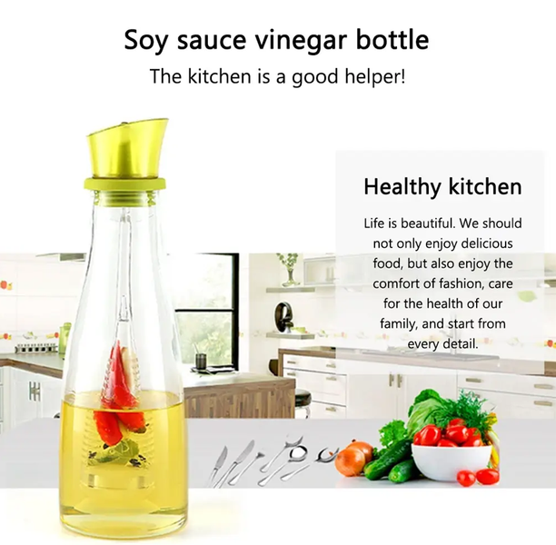 Кухонний скляний дозатор для олії Simple Glass Oil Bottle 500 мл 0726 фото