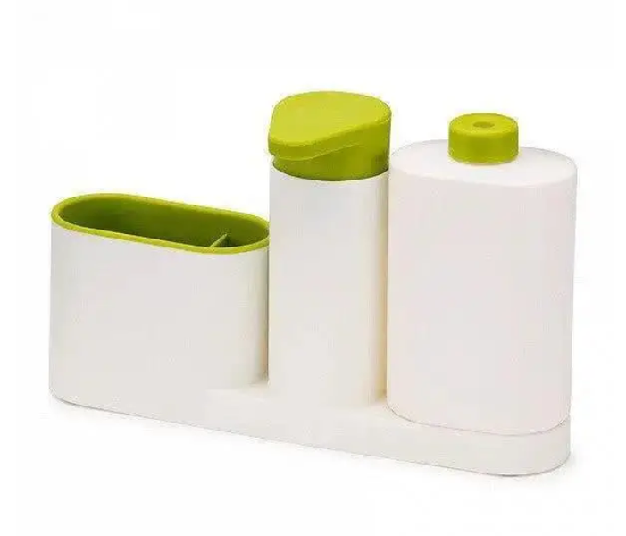 Органайзер для кухонной мойки SINK BASE PLUS 3в1 с подставкой для губки, бутылкой и дозатором для моющего средства 0241 фото