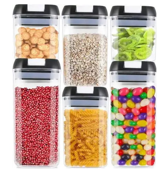 Набір прозорих контейнерів для круп Food Storage Container 6 шт 0244 фото