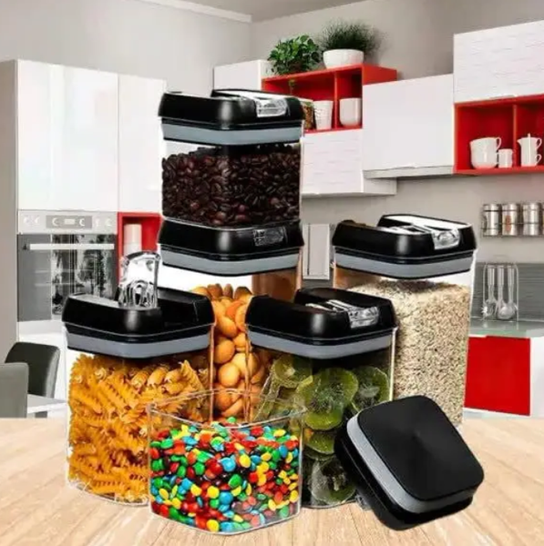Набір прозорих контейнерів для круп Food Storage Container 6 шт 0244 фото