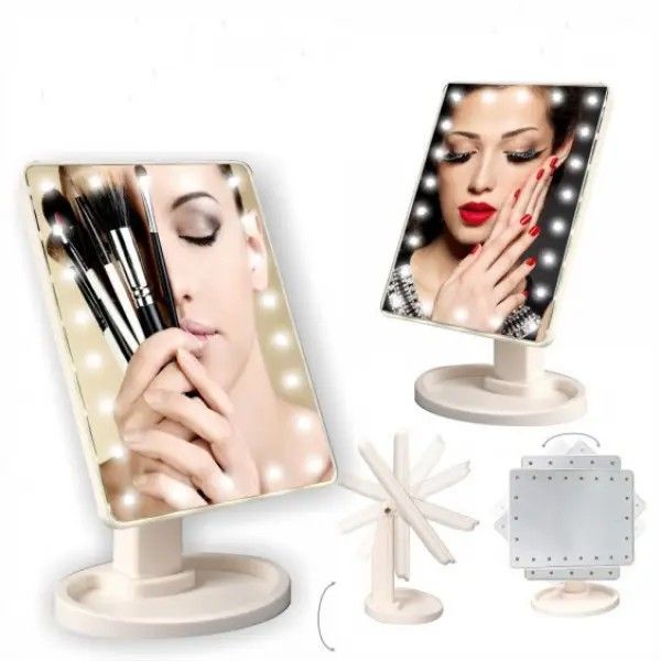 Зеркало с подсветкой Magic MakeUp белое для удобного и профессионального нанесения макияжа 0874 фото