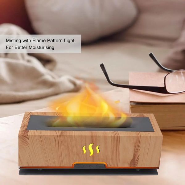 Нічник-зволожувач Wooden Humidifier з вогняним ефектом і USB-підсвічуванням 0770 фото