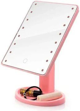 Дзеркало Magic MakeUp Mirror рожевого кольору із LED підсвіткою для нанесення макіяжу 0875 фото