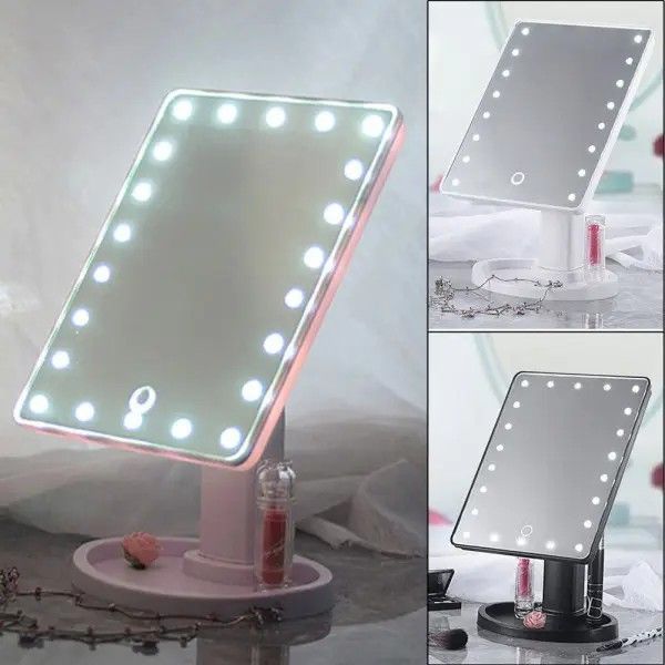 Дзеркало Magic MakeUp Mirror рожевого кольору із LED підсвіткою для нанесення макіяжу 0875 фото