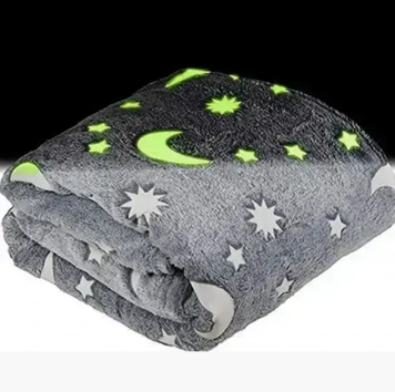 Плед дитячий Magic Blanket "Місяць + зірки" світиться в темряві (150х200 см), Сірий 0610 фото
