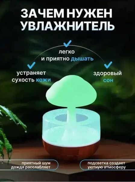 Зволожувач повітря Mushroom Drop Water у формі гриба, аромадифузор-нічник 0773 фото