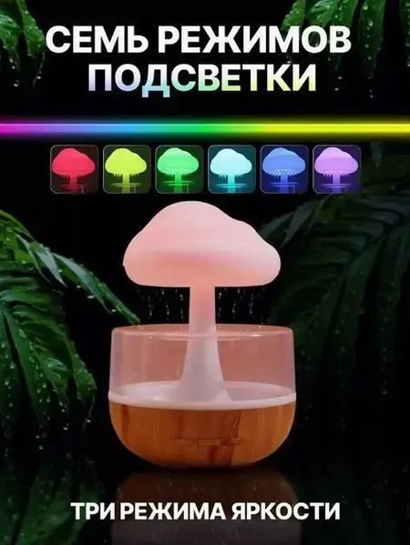 Зволожувач повітря Mushroom Drop Water у формі гриба, аромадифузор-нічник 0773 фото