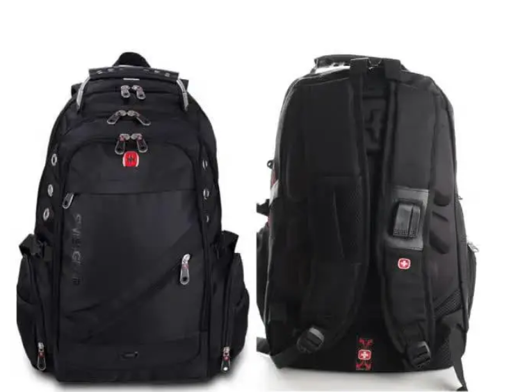 Рюкзак SwissGear 8810 швейцарский городской мужской, водостойкий, для ноутбука 17", 35&ndash;55 л, с USB, чёрный 0253 фото
