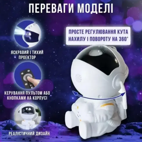 Світлодіодний лазерний проектор Зоряного неба "Астронавт" 0611 фото
