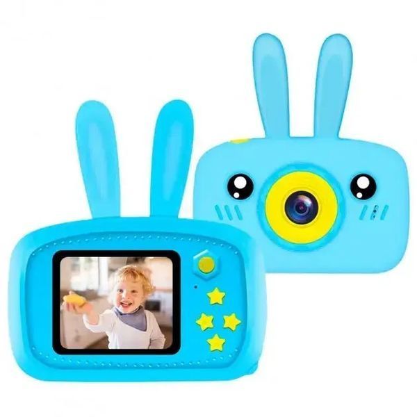 Дитячий фотоапарат Bunny Зайчик Smart Kids Camera GM-30 24 Мп компактний з іграми блакитний корпус 0829 фото