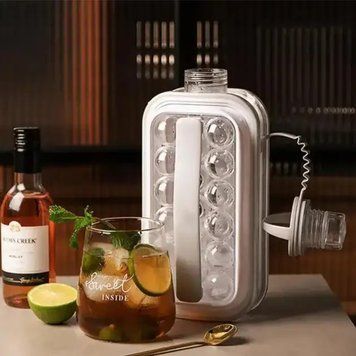 Герметична силіконова форма ICE CUBE TRAY для льоду та пляшка 2 в 1 0882 фото