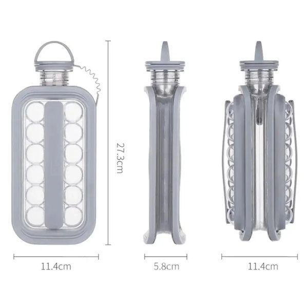 Герметична силіконова форма ICE CUBE TRAY для льоду та пляшка 2 в 1 0882 фото