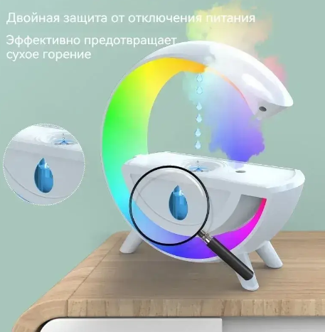 Антигравітаційний зволожувач повітря нічник G with water з LED підсвіткою та крапельним ефектом 0630 фото