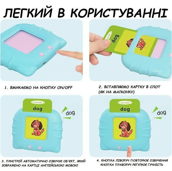 Говорящі навчальні картки для вивчення англійської мови на 224 слова для веселого навчання 0778 фото