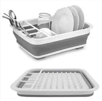 Складана силіконова сушарка для посуду multi-functional folding Bowl tray 0543 фото
