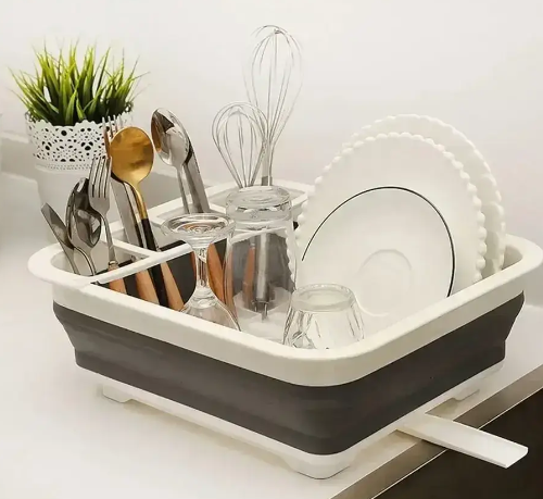 Складная силиконовая сушилка для посуды multi-functional folding Bowl tray 0543 фото