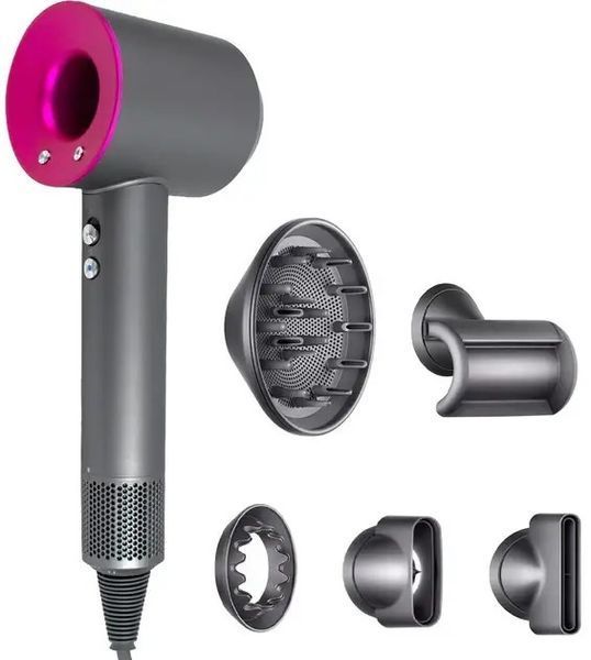 Фен для швидкої укладки та сушки волосся Super Hair Dryer 5 насадок 0883 фото
