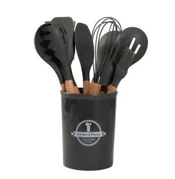 Комплект кухонний силіконовий 12 предметів Kitchen Stuff сірий універсальний 0884 фото