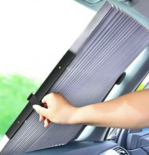 Автомобильная солнцезащитная штора на лобовое стекло Vehicle Shade 65 см 0689 фото
