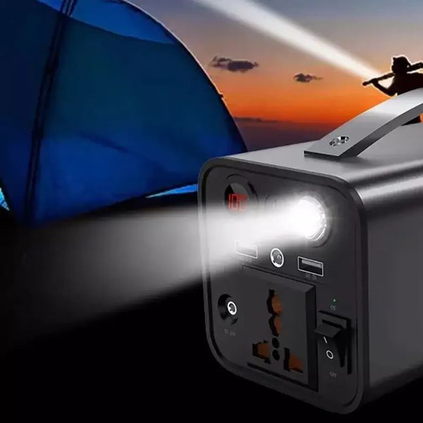 Зарядная станция Powerbank 200Вт емкостью 50000 мА&middot;ч портативная прочная с солнечной панелью экологичная мощная 0833 фото