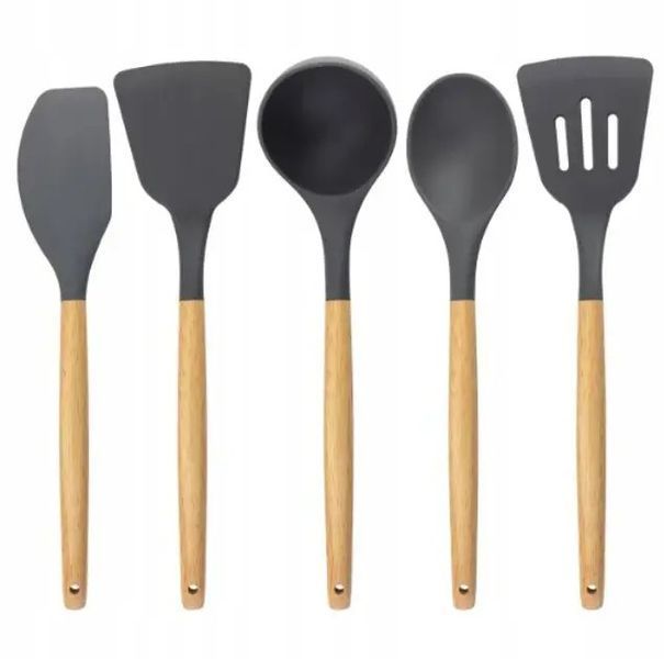Комплект кухонний силіконовий 12 предметів Kitchen Stuff сірий універсальний 0884 фото