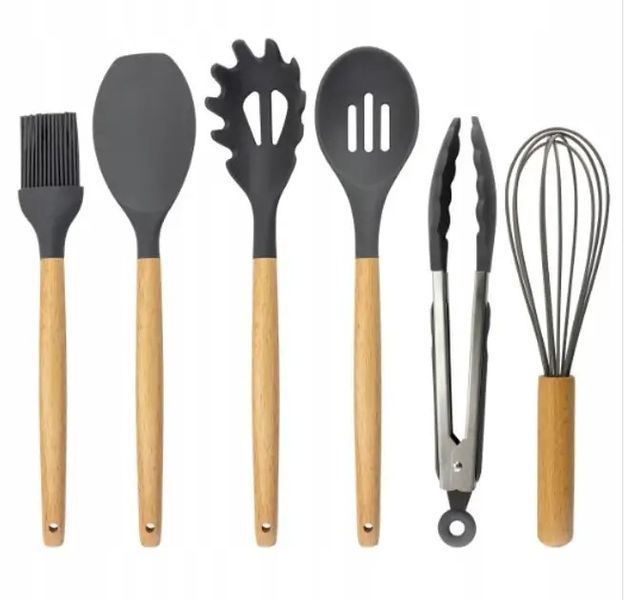 Комплект кухонний силіконовий 12 предметів Kitchen Stuff сірий універсальний 0884 фото