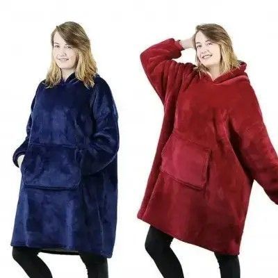 Толстовка-плед Huggle Hoodie чорного кольору універсального розміру з капюшоном м'яка тепла комфортна 0834 фото