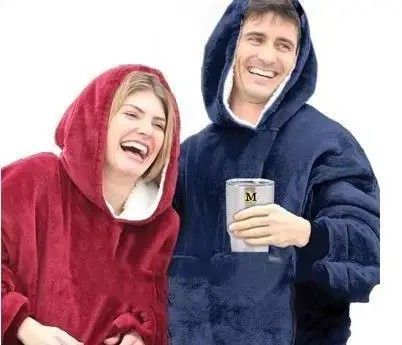 Толстовка-плед Huggle Hoodie чорного кольору універсального розміру з капюшоном м'яка тепла комфортна 0834 фото
