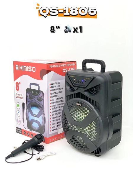 Міні колонка з динамічним підсвічуванням і Bluetooth модулем Kimiso QS-1805 0936 фото