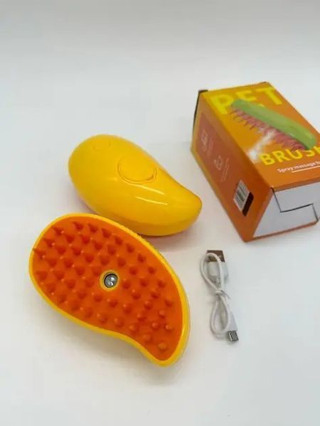 Масажна щітка для тварин з USB для догляду за шерстю та масажу 0781 фото