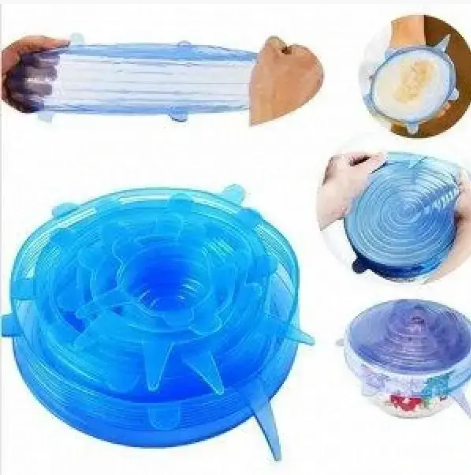 Набір силіконових кришок для посуду 6 шт Super Stretch Silicone Lids різних розмірів 0453 фото