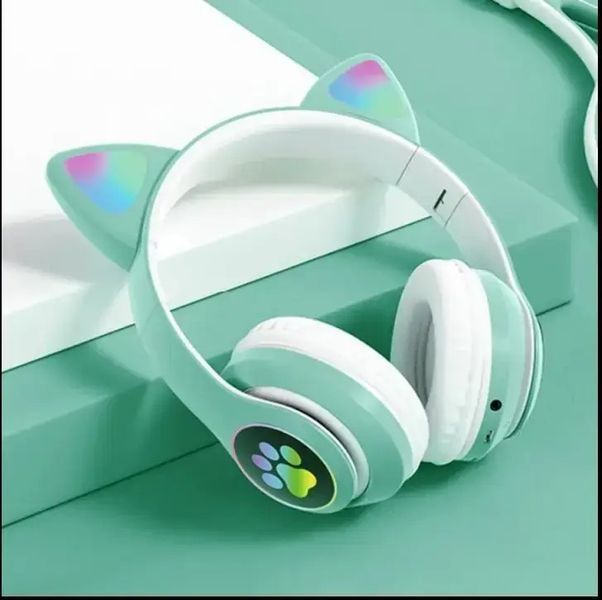 Навушники з котячими вушками Bluetooth STN-28 бездротові з LED підсвічуванням Cat Ear STN-28 0886 фото