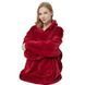 Толстовка-плед Huggle Hoodie червоного кольору універсального розміру з капюшоном м'яка тепла комфортна стильна 0835 фото 4