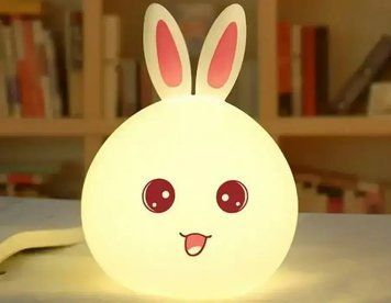 М&rsquo;який силіконовий нічник Rabbit Soft Touch Зайчик з акумулятором і плавним підсвічуванням 0887 фото