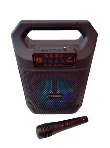 Акустична колонка з мікрофоном і світломузикою портативна Kimiso QS-3607 20 Вт 6.5" 0938 фото