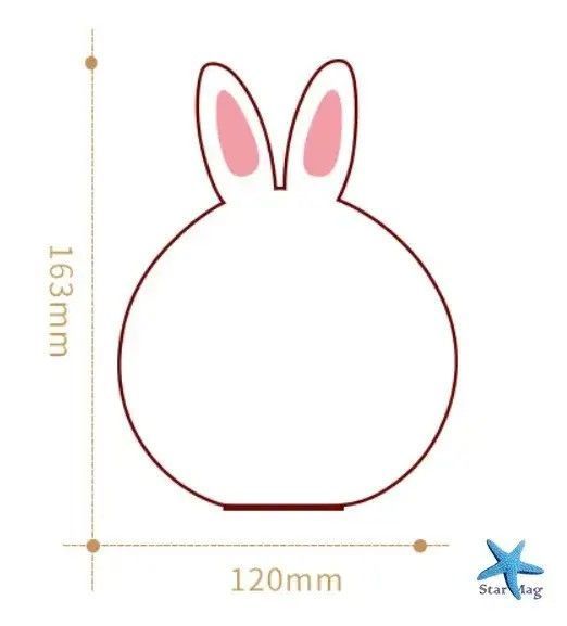 Мягкий силиконовый ночник Rabbit Soft Touch Зайчик с аккумулятором и плавной подсветкой 0887 фото