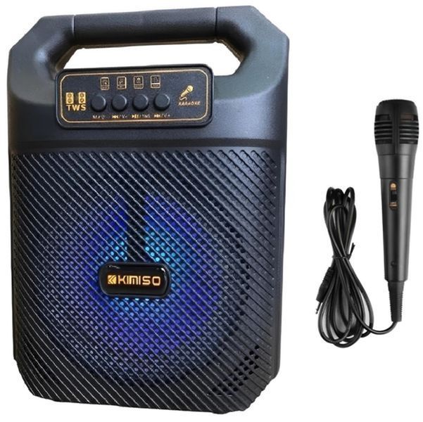 Акустична колонка з мікрофоном і світломузикою портативна Kimiso QS-3607 20 Вт 6.5" 0938 фото