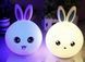 Мягкий силиконовый ночник Rabbit Soft Touch Зайчик с аккумулятором и плавной подсветкой 0887 фото 3