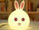 Мягкий силиконовый ночник Rabbit Soft Touch Зайчик с аккумулятором и плавной подсветкой 0887 фото 1