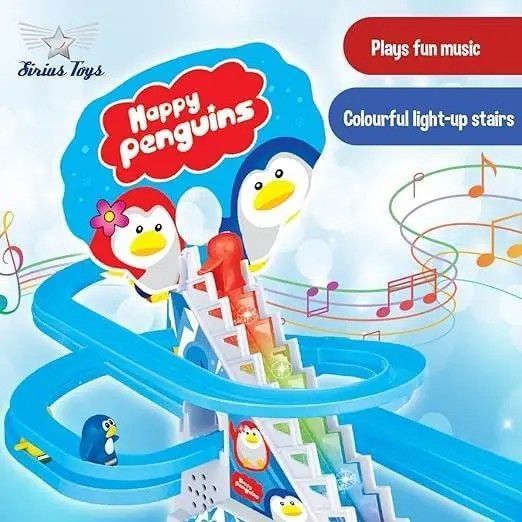 Музичний трек Happy Penguin 3011 із пінгвінами гіркою автоматичним підйомником компактний захоплюючий веселий 0837 фото