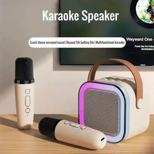 Детский караоке-набор с Bluetooth колонкой, RGB подсветкой и двумя микрофонами 0889 фото