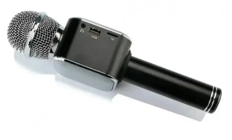 Бездротовий Bluetooth караоке-мікрофон WS1818, стерео колонка, Чорний 0550 фото