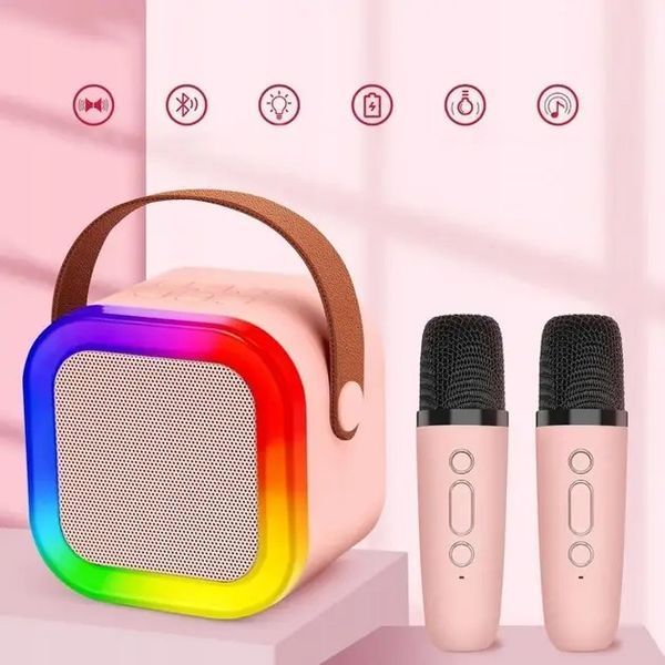 Портативная колонка Bluetooth 5.1 с RGB подсветкой и беспроводными микрофонами 0890 фото
