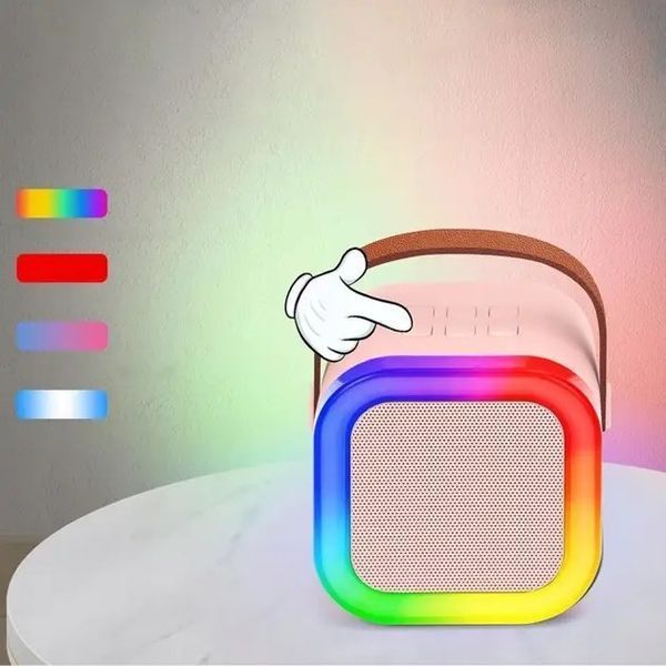 Портативная колонка Bluetooth 5.1 с RGB подсветкой и беспроводными микрофонами 0890 фото