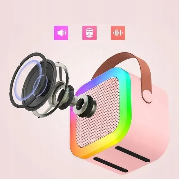 Портативная колонка Bluetooth 5.1 с RGB подсветкой и беспроводными микрофонами 0890 фото