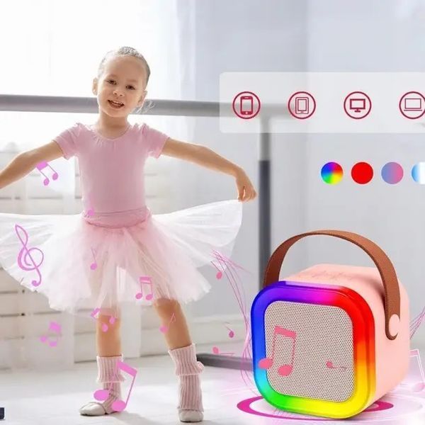 Портативная колонка Bluetooth 5.1 с RGB подсветкой и беспроводными микрофонами 0890 фото
